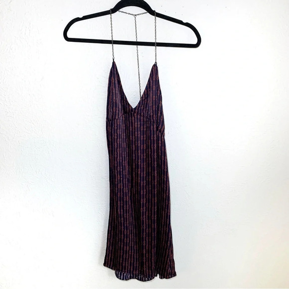 Free People Scarlet Chain Slinky Mini Dress Sz Medium - Picture 2 of 7